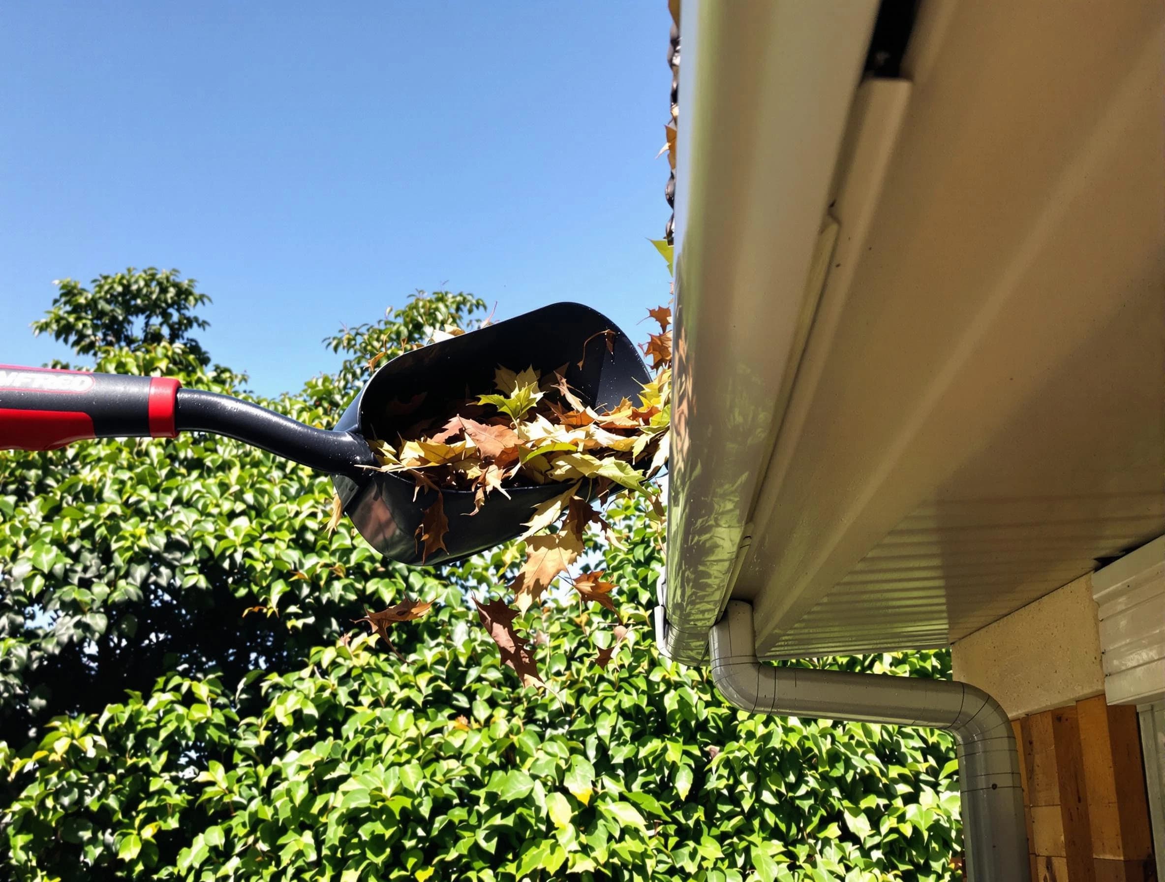 Hudson Roofing Company performing gutter cleaning at a home in Hudson, OH