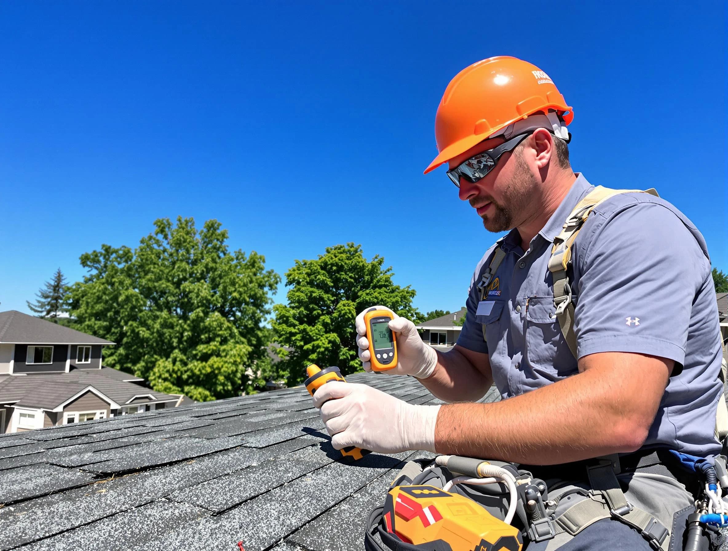 Hudson Roofing Company conducting a roof inspection in Hudson, OH