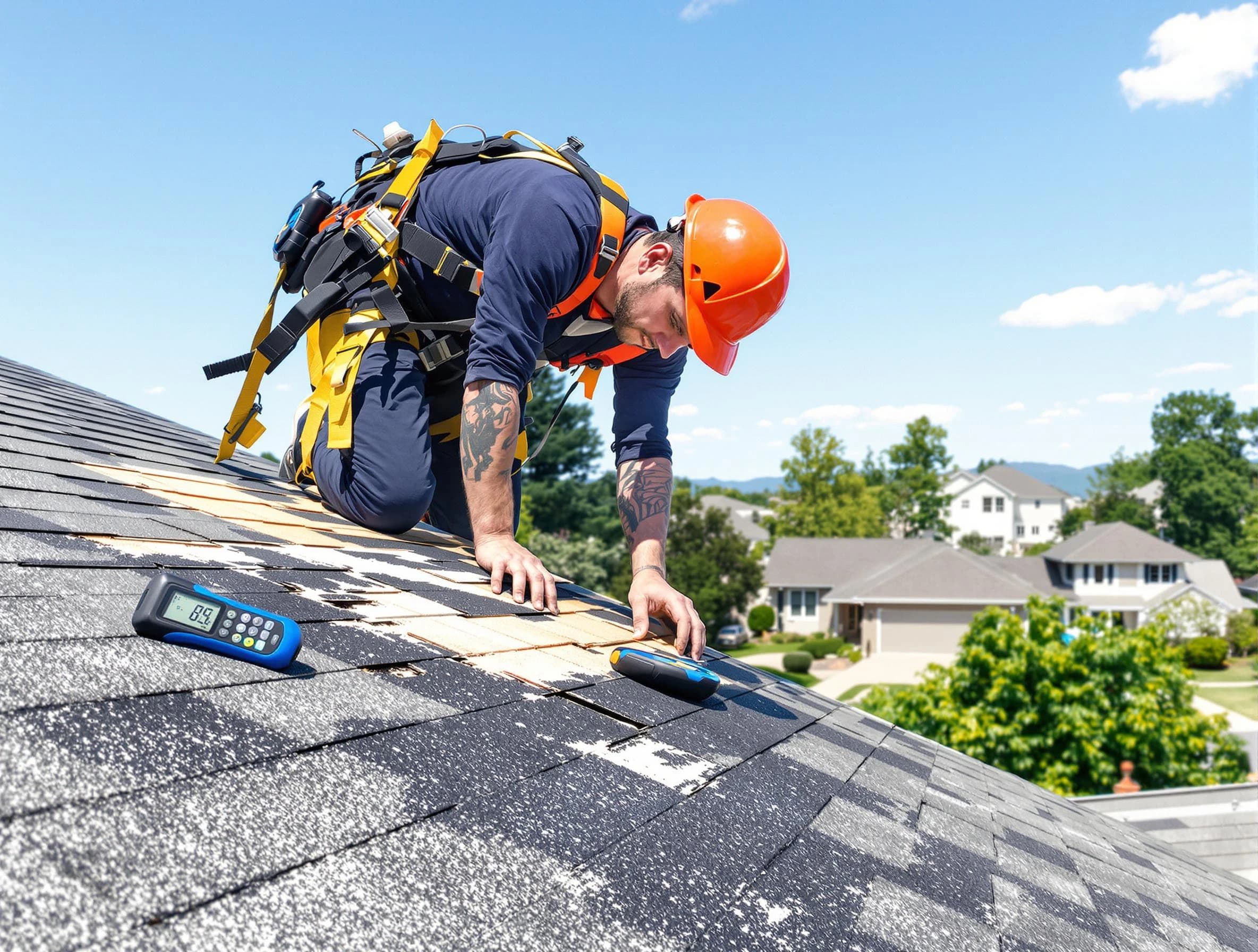 Hudson Roofing Company professional performing roof repairs in Hudson, OH