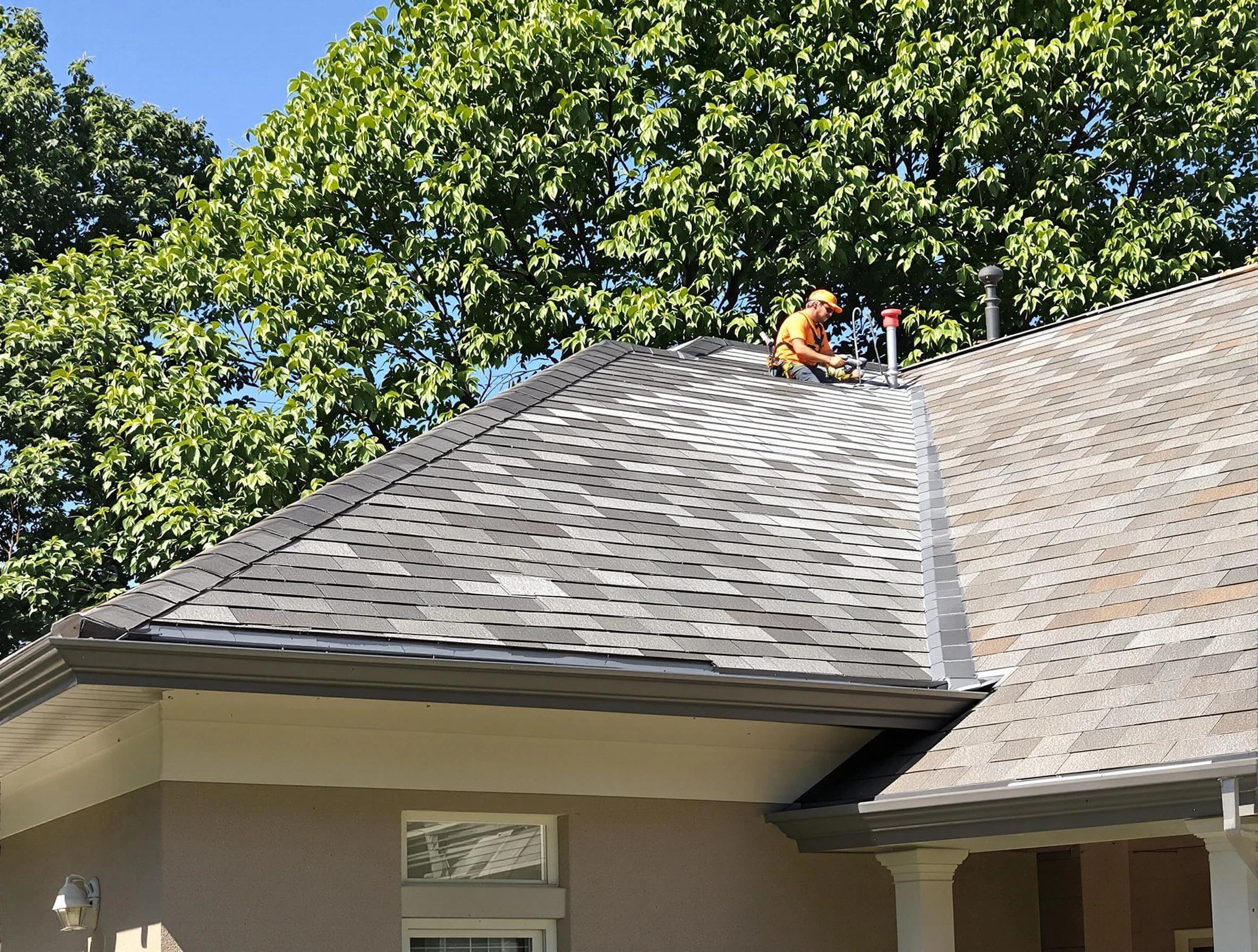 Newly completed shingle roofing by Hudson Roofing Company in Hudson, OH